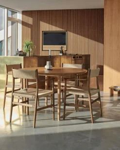 Arv Karmstol Med Vävd Sits / Rygg, Ek