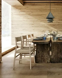 Arv Karmstol Med Vävd Sits / Rygg, Ek