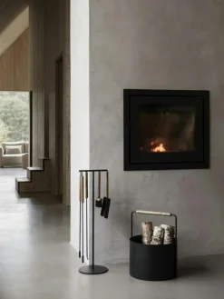 Ashi Eldstadsverktyg Med Stativ 5 Delar, Brun