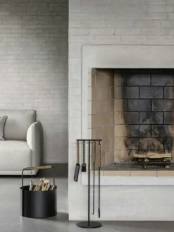 Ashi Eldstadsverktyg Med Stativ 5 Delar, Brun