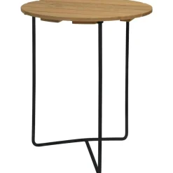 Grythyttan stålmöbler Trädgårdsbord-6B Bord Ø60 cm, Vitlackad Ek / Varmförzinkat Stål