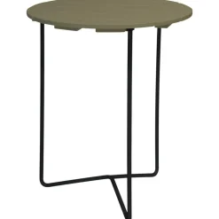 Grythyttan stålmöbler Trädgårdsbord-6B Bord Ø60 cm, Vitlackad Ek / Varmförzinkat Stål