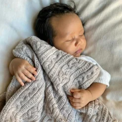 Barn Jack o Juno Barnfiltar-Babyfilt 80x100 cm Merinoull, Ljusgrå