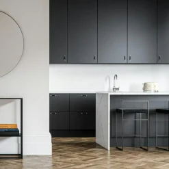 Department Barstolar & Barpallar-Barstol Med Ryggstöd 80 cm, Svart / Beige Sammet