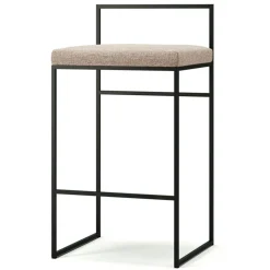 Department Barstolar & Barpallar-Barstol Med Ryggstöd 80 cm, Svart / Beige Sammet