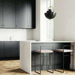 Department Barstolar & Barpallar-Barstol Med Ryggstöd 80 cm, Svart / Beige Sammet