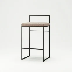 Department Barstolar & Barpallar-Barstol Med Ryggstöd 80 cm, Svart / Beige Sammet