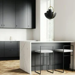 Department Barstolar & Barpallar-Barstol Med Ryggstöd 80 cm, Svart / Beige Sammet