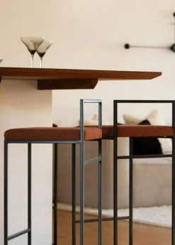 Department Barstolar & Barpallar-Barstol Med Ryggstöd 80 cm, Svart / Beige Sammet