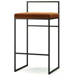 Department Barstolar & Barpallar-Barstol Med Ryggstöd 80 cm, Svart / Beige Sammet