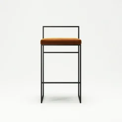 Department Barstolar & Barpallar-Barstol Med Ryggstöd 80 cm, Svart / Beige Sammet