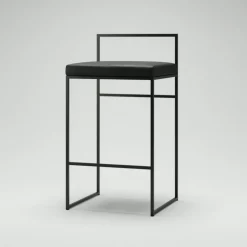 Department Barstolar & Barpallar-Barstol Med Ryggstöd 80 cm, Svart / Beige Sammet