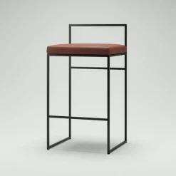 Department Barstolar & Barpallar-Barstol Med Ryggstöd 80 cm, Svart / Beige Sammet