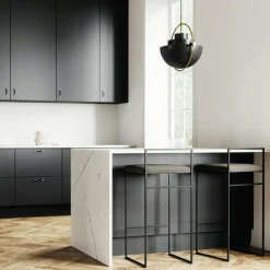 Department Barstolar & Barpallar-Barstol Med Ryggstöd 90 cm, Svart / Svart Sammet