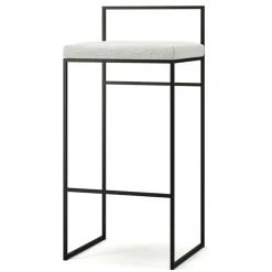 Department Barstolar & Barpallar-Barstol Med Ryggstöd 90 cm, Svart / Svart Sammet