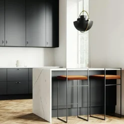 Department Barstolar & Barpallar-Barstol Med Ryggstöd 90 cm, Svart / Svart Sammet