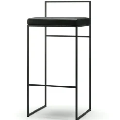 Department Barstolar & Barpallar-Barstol Med Ryggstöd 90 cm, Svart / Svart Sammet