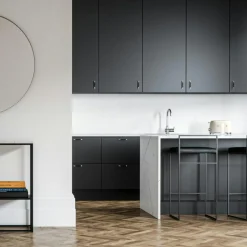 Department Barstolar & Barpallar-Barstol Med Ryggstöd 90 cm, Svart / Svart Sammet