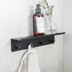 Beslag Design Handdukshållare-Base Kroklist Med Hylla, Borstad Rostfritt