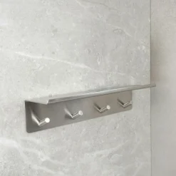Beslag Design Handdukshållare-Base Kroklist Med Hylla, Borstad Rostfritt