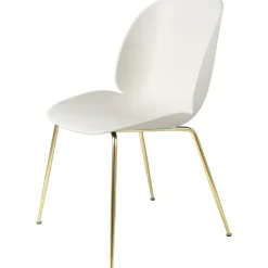 GUBI Stolar-Beetle Dining Chair, Conic Base Brass/Amber Brown
