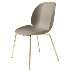 GUBI Stolar-Beetle Dining Chair, Conic Base Brass/Amber Brown