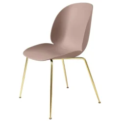 GUBI Stolar-Beetle Dining Chair, Conic Base Brass/Amber Brown