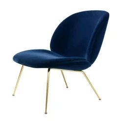 GUBI Fåtöljer-Beetle Loungestol, Conic Base Mässing, Velluto Cotone 420