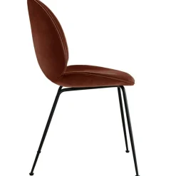 GUBI Stolar-Beetle Stol Klädd Black Base/ Velvet, Rusty Red