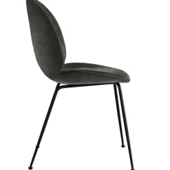 GUBI Stolar-Beetle Stol Klädd Black Base/ Velvet, Rusty Red