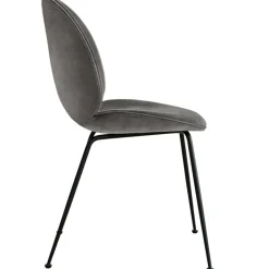 GUBI Stolar-Beetle Stol Klädd Black Base/ Velvet, Rusty Red