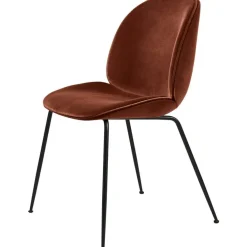 GUBI Stolar-Beetle Stol Klädd Black Base/ Velvet, Rusty Red