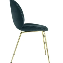 Beetle Stol Klädd Brass Base/ Velvet, Rusty Red