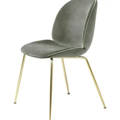 Beetle Stol Klädd Brass Base/ Velvet, Rusty Red