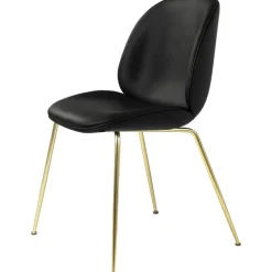 Beetle Stol Klädd Brass Base/ Velvet, Rusty Red