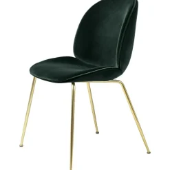 Beetle Stol Klädd Brass Base/ Velvet, Rusty Red