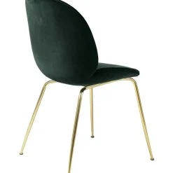 Beetle Stol Klädd Brass Base/ Velvet, Rusty Red