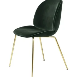 Beetle Stol Klädd Brass Base/ Velvet, Rusty Red