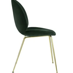 Beetle Stol Klädd Brass Base/ Velvet, Rusty Red