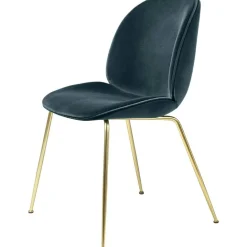 Beetle Stol Klädd Brass Base/ Velvet, Rusty Red