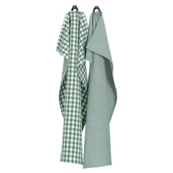 Bella Kökshandduk 50x70 cm 2-pack, Grön/Vit