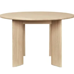 Ferm Living Matbord Och Barbord-Bevel Bord Ø117 cm, Vitoljad Ek