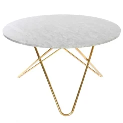 OX Denmarq Matbord Och Barbord-Big O Matbord, Mässingsunderrede/Grön marmor