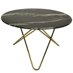 OX Denmarq Matbord Och Barbord-Big O Matbord, Mässingsunderrede/Grön marmor