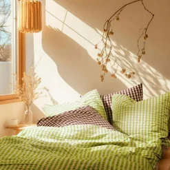 Juna Örngott-Bæk & Bølge Örngott 60x63 cm, Grön/Blekrosa