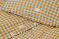 Bæk&Bølge Bäddset 220x220 + 50x60 cm, Sand / Ljusblå