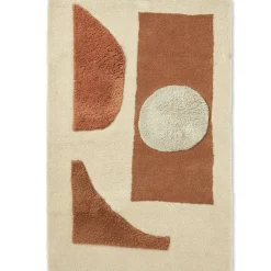 Ferm Living Ullmattor-Bloco Tufted Ullmatta 80x120 cm, Off-white / Blush