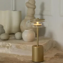 Blossi Mini Bordslampa Portabel, Svart / Opal