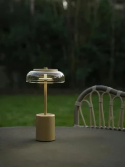 Blossi Mini Bordslampa Portabel, Svart / Opal