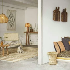 Madam Stoltz Bordslampor-Bordslampa Jute, Off-white/Kanel